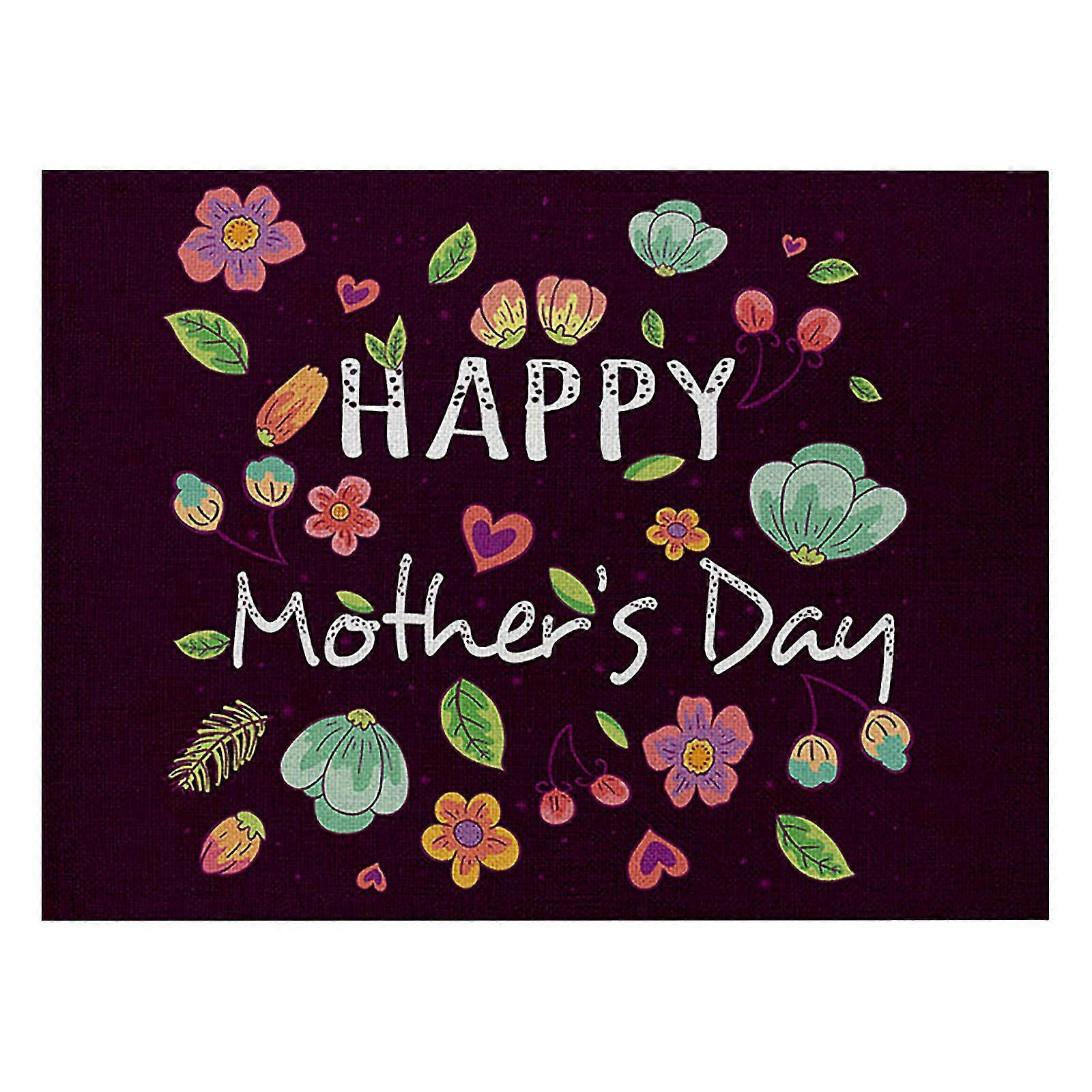 Tapete de mesa de isolamento térmico do Dia das Mães e do linho