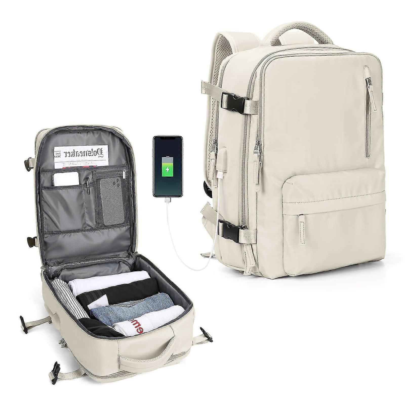 Imperméable Léger Voyage Sac À Dos Sacs Grande Capacité Femmes Multifonctionnel Valise Usb Chargement Femme Avion Bagages