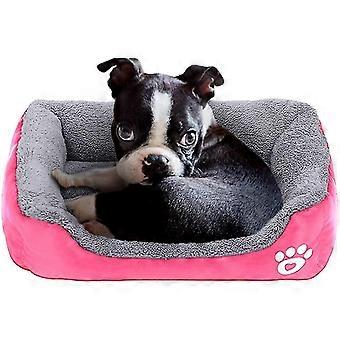 Hundebett, wasserdichtes Haustiermattenkissen und Isomatte für Kätzchenkatze und kleinen Welpenhund, weich und waschbar (rosa)