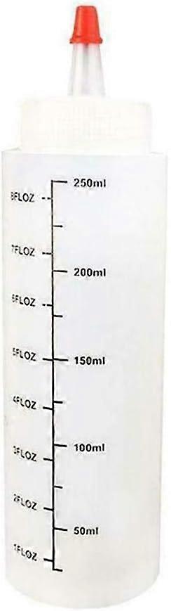 1pcs 250ml/8.80Z Squeeze Condiment Bottles, Squeeze Bottles for Sauces, Small Squeezy Measuring Bottle with Nozzle,Plastic Dispensing Bottles for Ketc