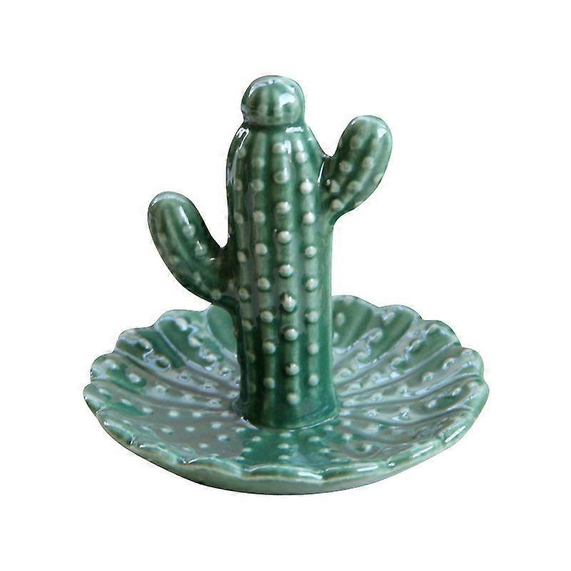 Ceramic Cactus Ring Holder Dish For Jewelry