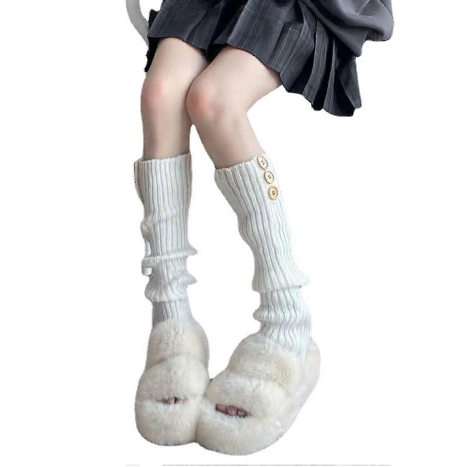 White leg warmers, warm boot covers