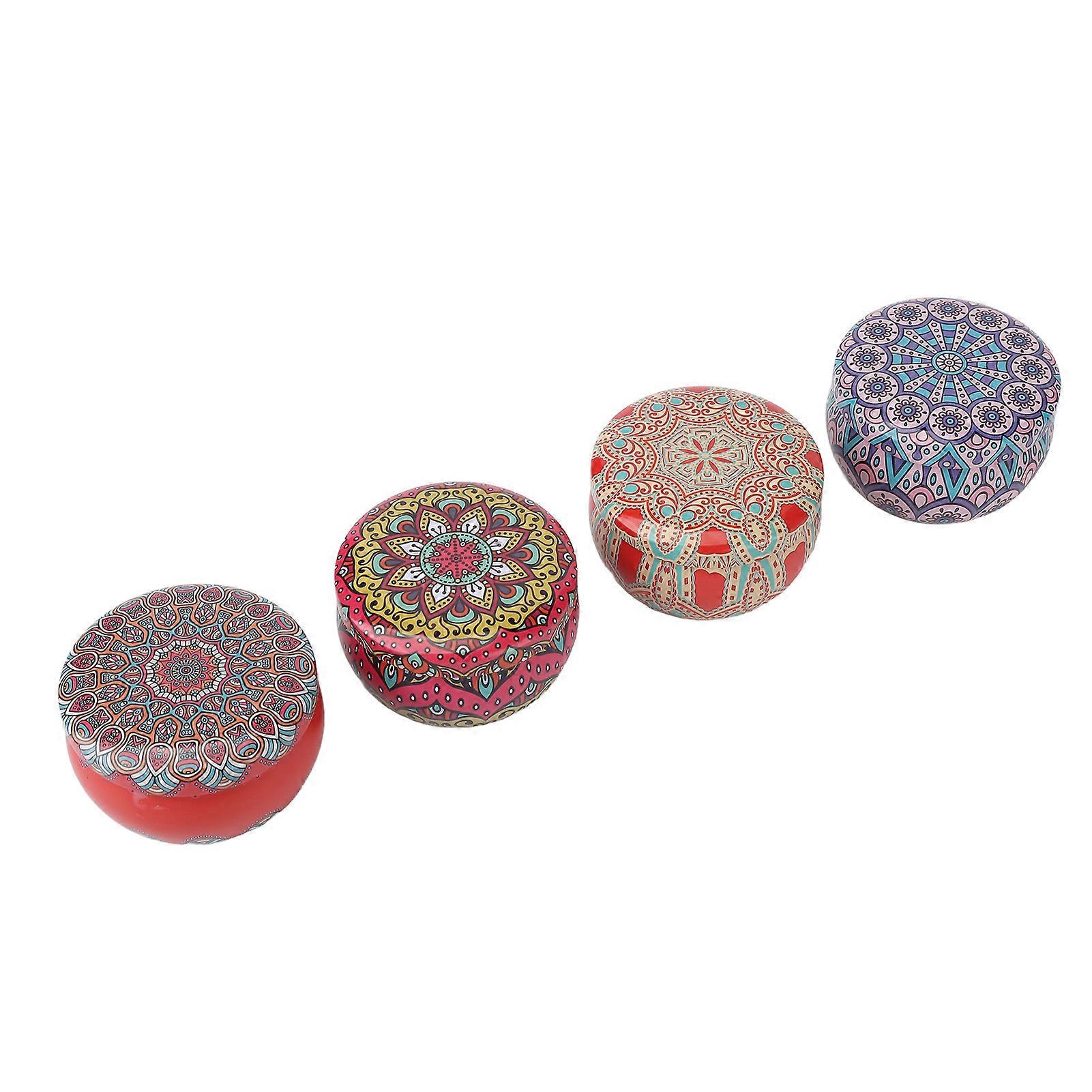 4pcs Dried Flower Aromatherapy Candle Set Long Lasting Aroma Scented Candle for Sleep Meditation Yellow Box