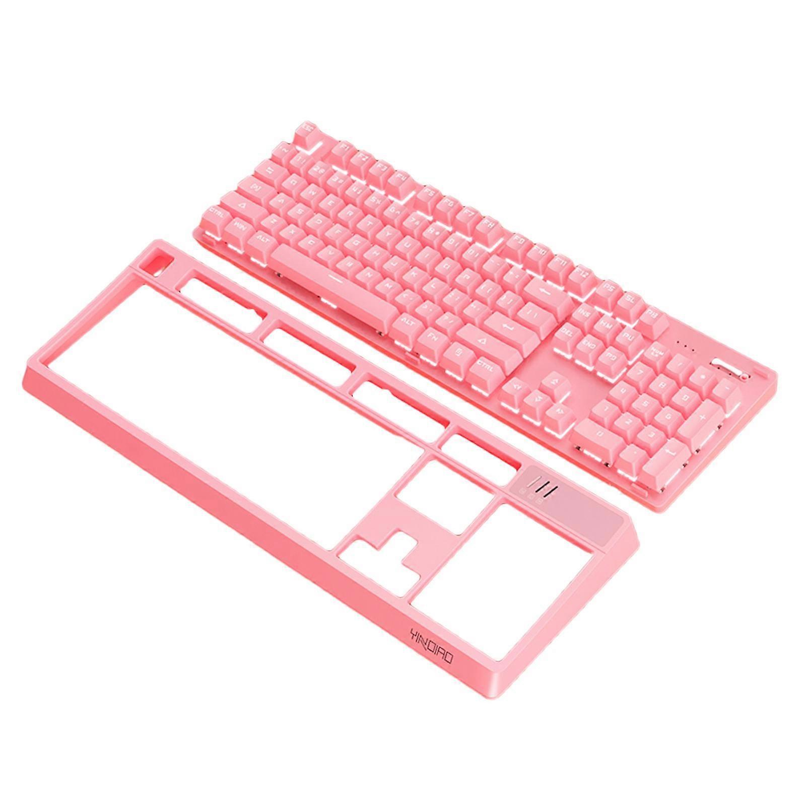 Wired Detachable Panel for Gaming Computer Desktop White Light Pink