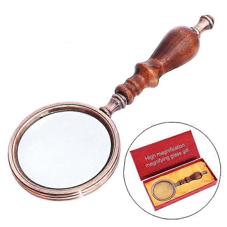 Metal 10x wooden handle Vintage Collection Gift reading magnifying glass Upscale handheld optical magnifying glass