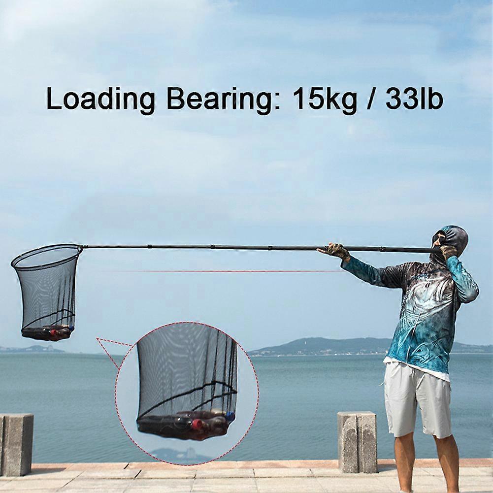 1 Pc Pole Carbon Fiber Telescoping Fishing Landing Net Rod Handle Collapsible Retractable Net Pole Anti Collision Tail Plugs