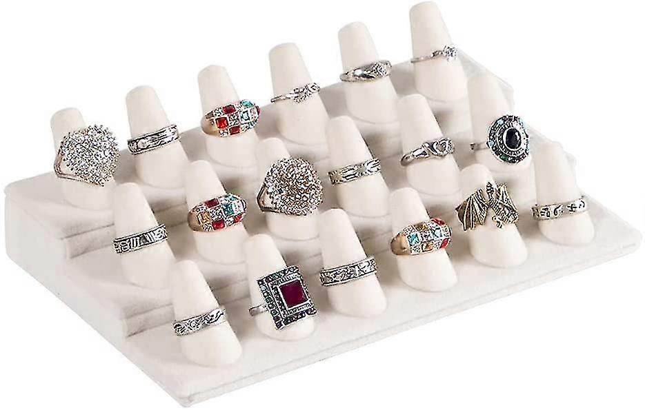 Supporto per anello, 18 dita anello Espositore Supporto per anelli di velluto nero per gioielli