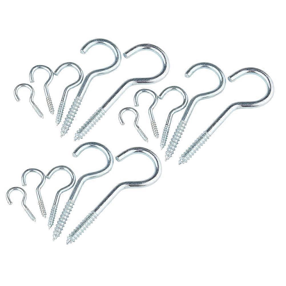 15pcs Heavy Duty Eyebolt Hooks Screw Hooks Question Mark Hook Hanging Hanger