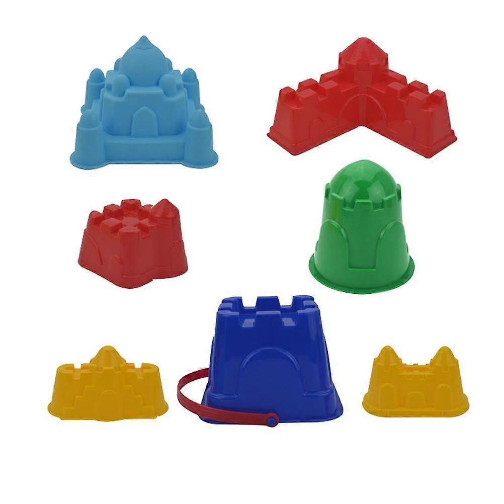 子供と幼児のための7個の柔らかいプラスチックビーチサンドのおもちゃサンドボックス遊ぶおもちゃ城の建物の型型