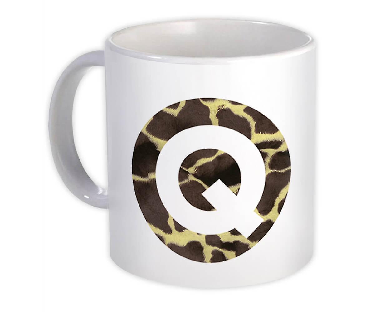 Gift Mug: Monogram Letter Q Giraffe