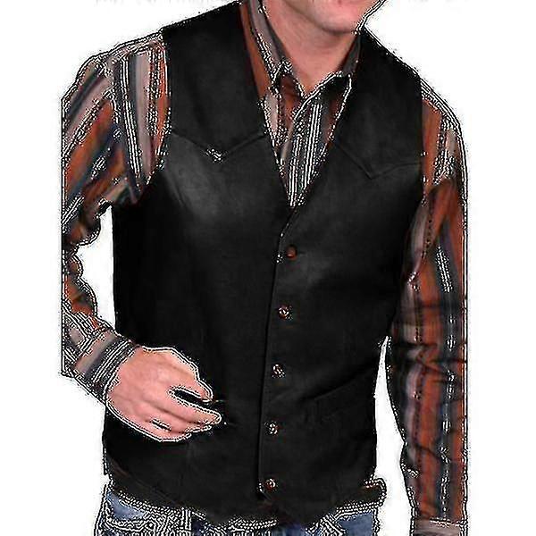 Mænds efterårsmode cowboy kunstlæder Vest_Apr