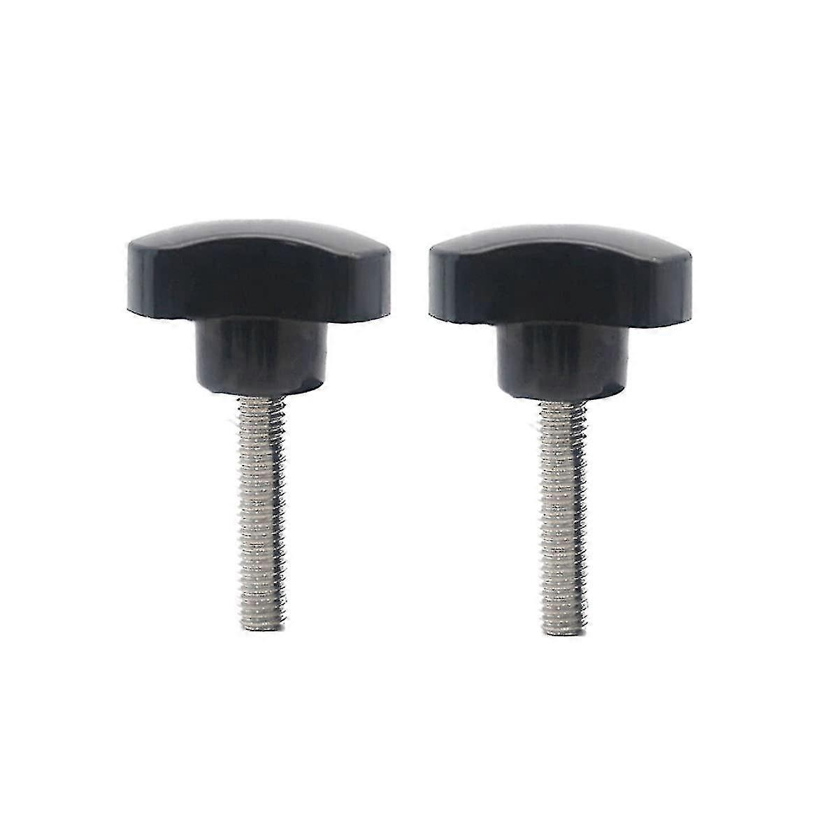 Pack Of 2 M6 X 30Mm Star Shaped Plastic Triangular Head Screws Black Male Thread