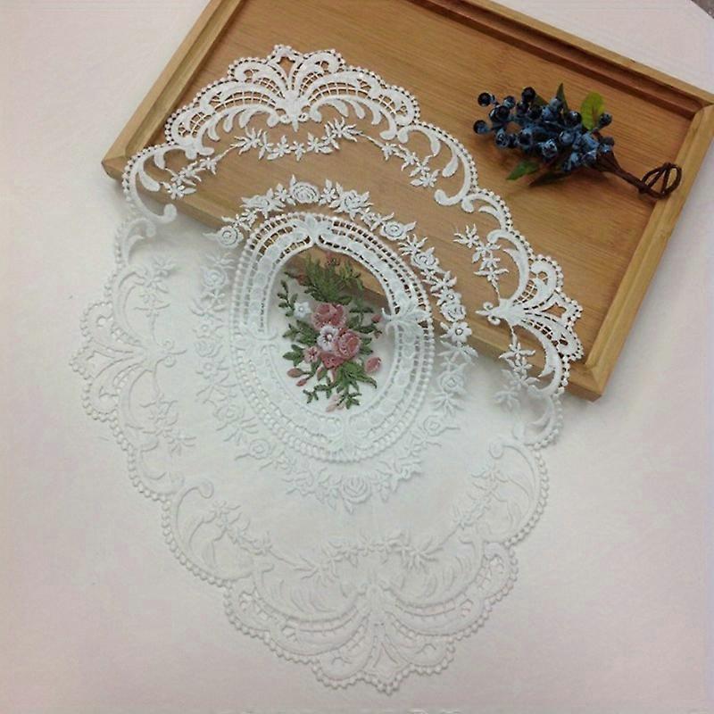 1pc Retro Lace Placemats, Vintage French Style Elegant Lace Doily, Handmade Embroidered Table Mats For Home Table Decoration