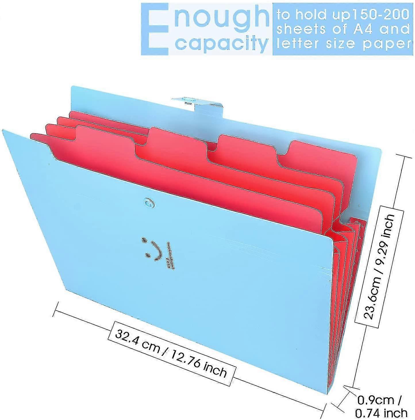 Expanding File Folders Pockets Letter Size/a4 Paper Accordion Document Organizer For School office, 2 pack