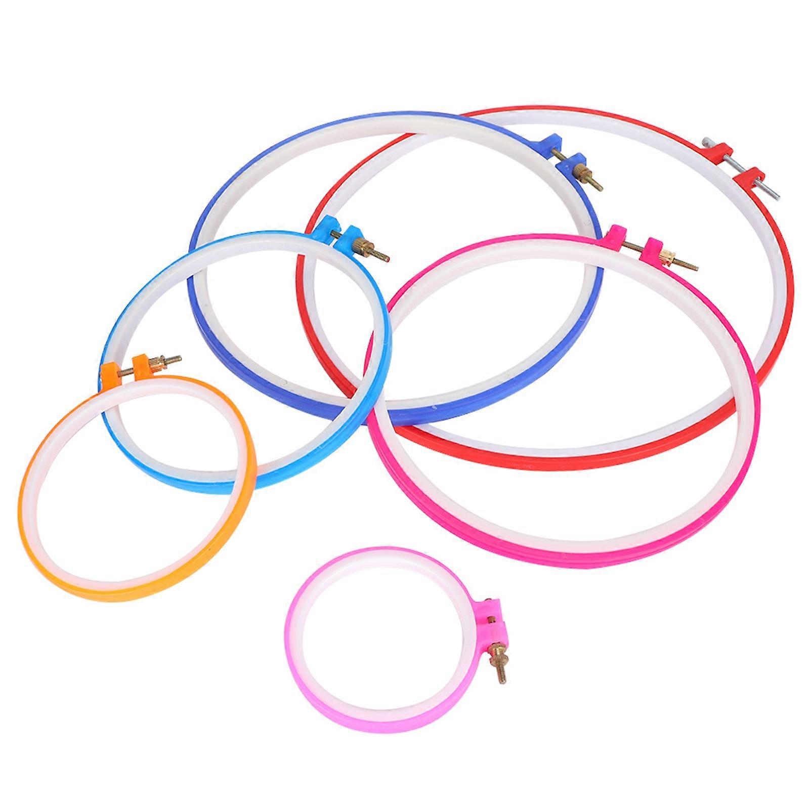 Embroidery Hoops Plastic Circle Cross Stitch Frame Set Adjustable DIY Sewing Tools