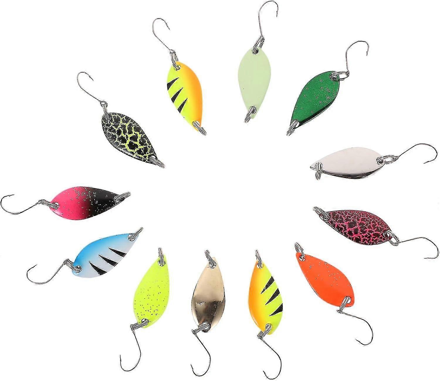Metal Bait Isfiske Lures - Box Of 1 | Rustfritt stål Flutter skjeer for isfiske | Kunstig fiskeutstyr