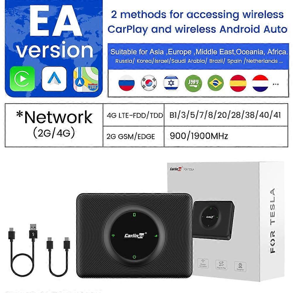 For Tesla Model 3/X/Y/S Wireless CarPlay Android Auto Adapter Mini Ai Box WiFi 5G-Connect Voice Control Apple Map App