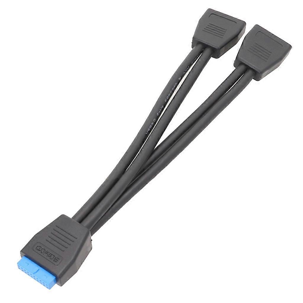 USB 3.0 Header Extension Cable, 19/20 Pin 1 to 2 Y Splitter Extension Adapter
