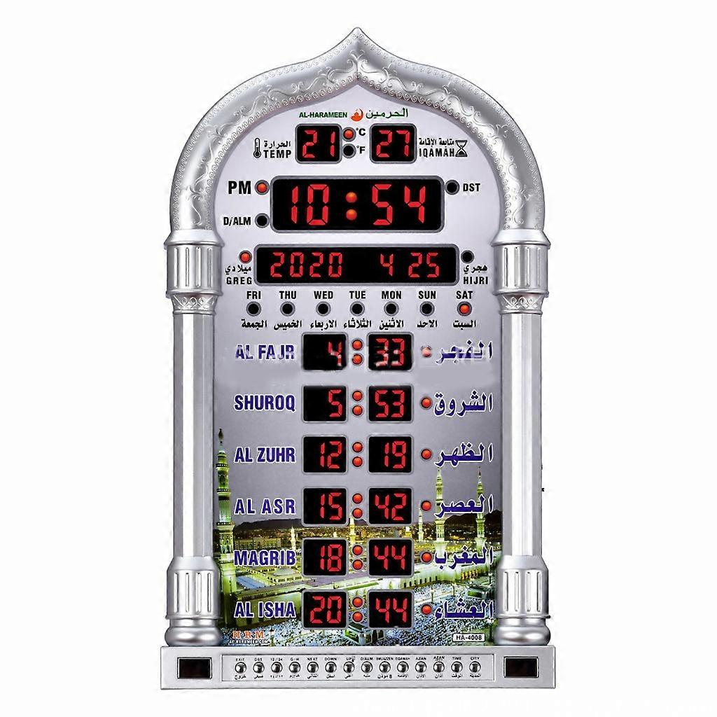 Works Azan Alarm Clock - Islamic Digital 5 Namaaz Reminder Wall Clock