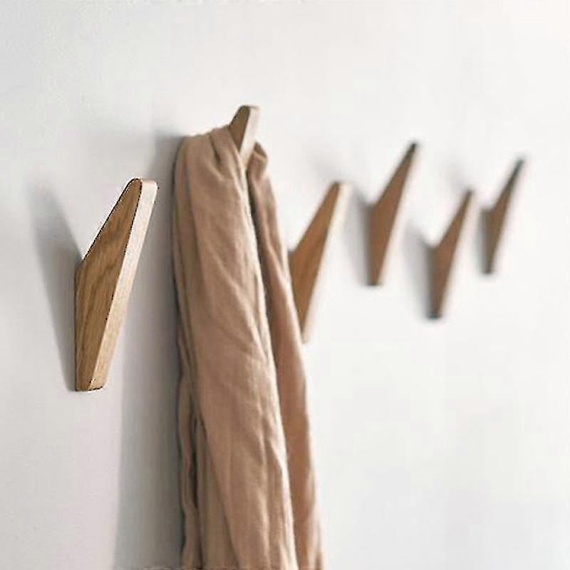6 Pieces New Vintage Wooden Hooks Wooden Hooks 5 Kg Load Capacity Wall Hooks Bathrobe Hooks Hat Hooks