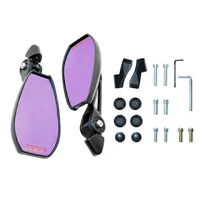 QX AOS4 Universal Motorcycle Side Rearview Mirror HD Blue Purple Mirror Modify Wide Angle Adjustable Reflector Anti-stun