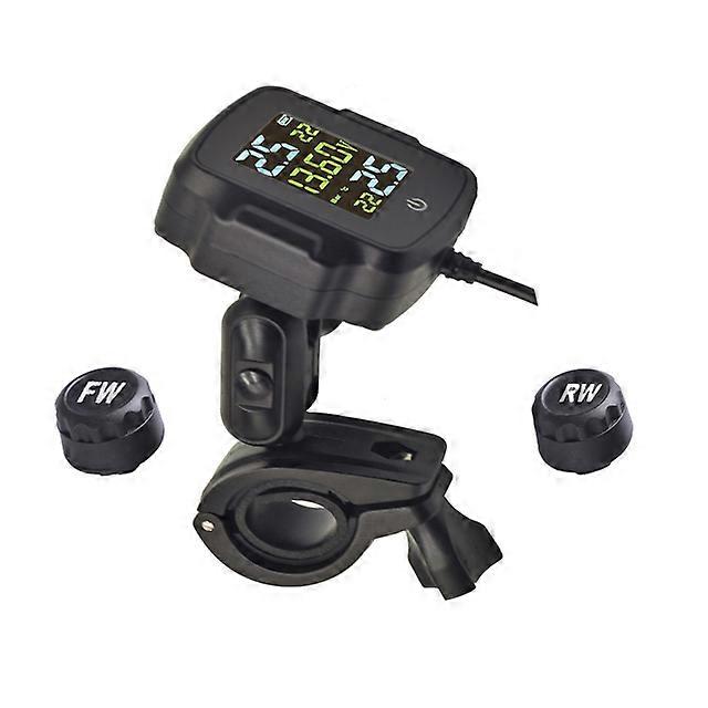 Motorcycle TPMS Motos Tire Pressure Monitoring System Motor Tyre Temperature Alarm With 2 External Sensors Automobiles Sensors