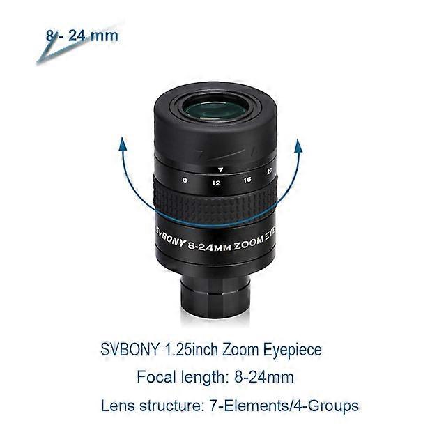 1.25" Zoom Telescope Eyepiece 7-21mm/8-24mm/10-30mm FMC Zoom Lens Telescope Accessory for Astronomic Telescopes