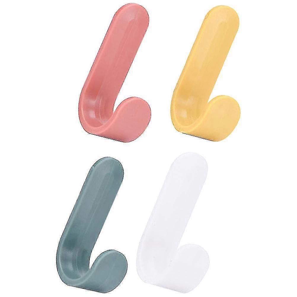 16pcs Self Adhesive Hooks Plastic Wall Hanging Hook For Kitchen Bathroom