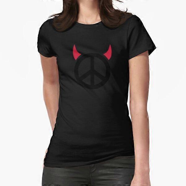 Peace devil Fitted T-Shirt-RK14803