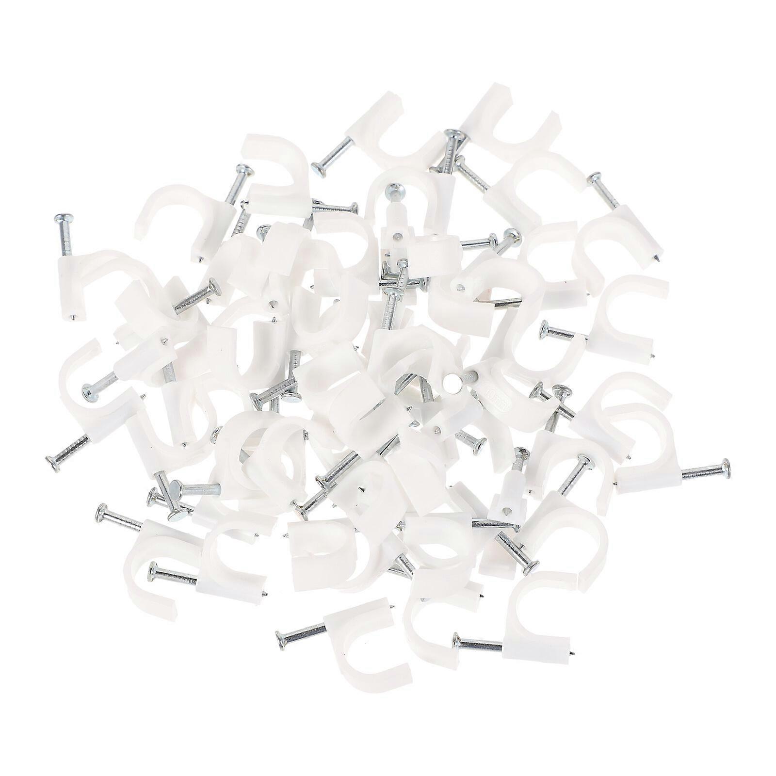500Pcs Square Cable Clips Cable Management Clips Steel Nail Various Cable Clips