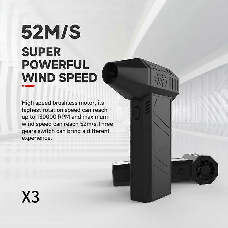 130,000 Rpm 3Nd Generation X3 Violent Blower Mini Turbo Jet Fan Handheld Brushless Motor Wind Speed 52M/S Industrial Duct Fan