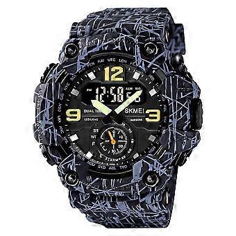 SKMEI 1637 Utomhus Militära Män Watch Kamouflage PU Vattentäta Armbandsur Casual Sport Style Digital Klocka 1019 montre homme