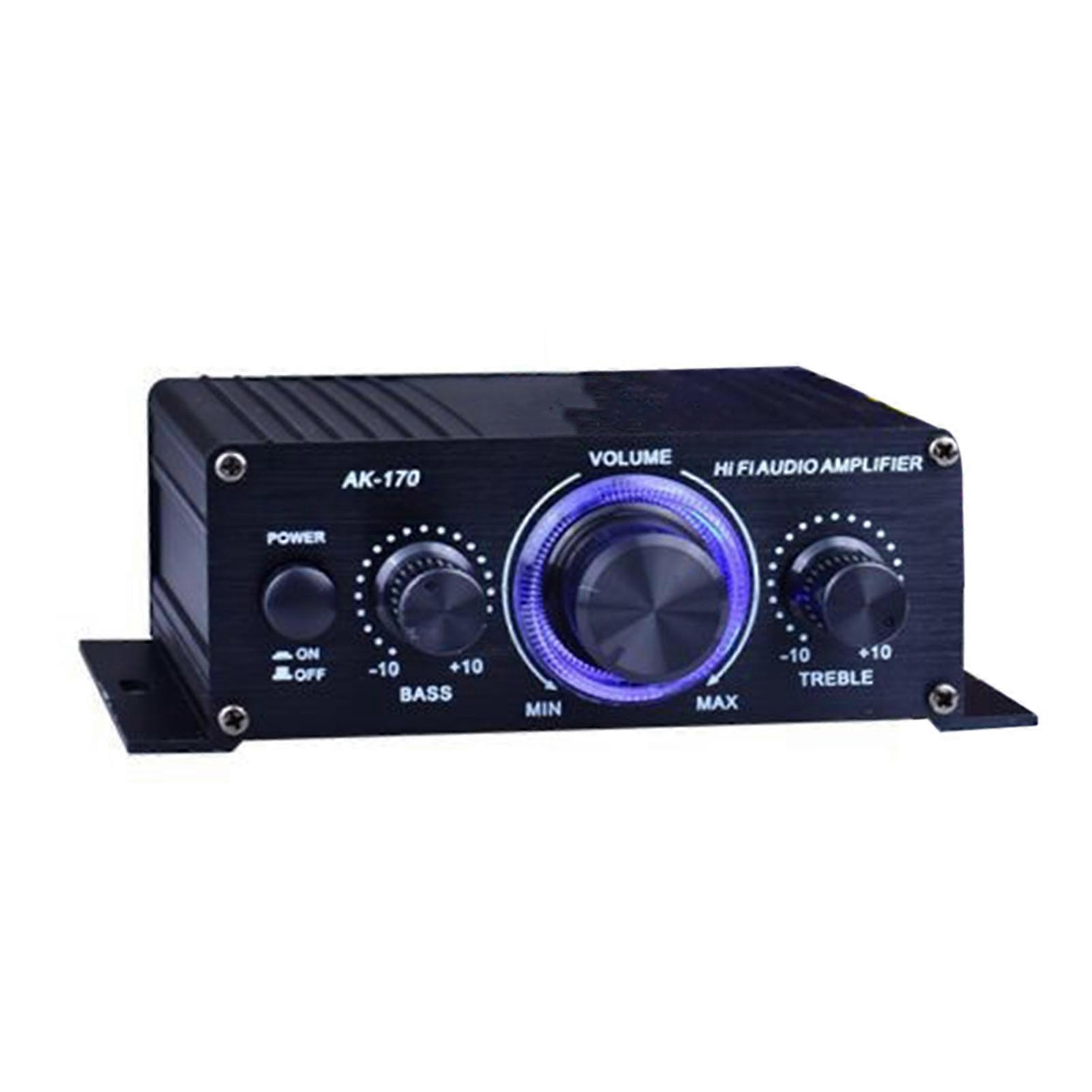 Bluetooth-compatible Mini Audio Amplifier with Volume Treble Bass Control Knobs Compact Size Universal Powerful Audio Power Amplifier