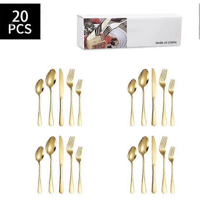 Set di posate in acciaio inossidabile da 20 pezzi per 4