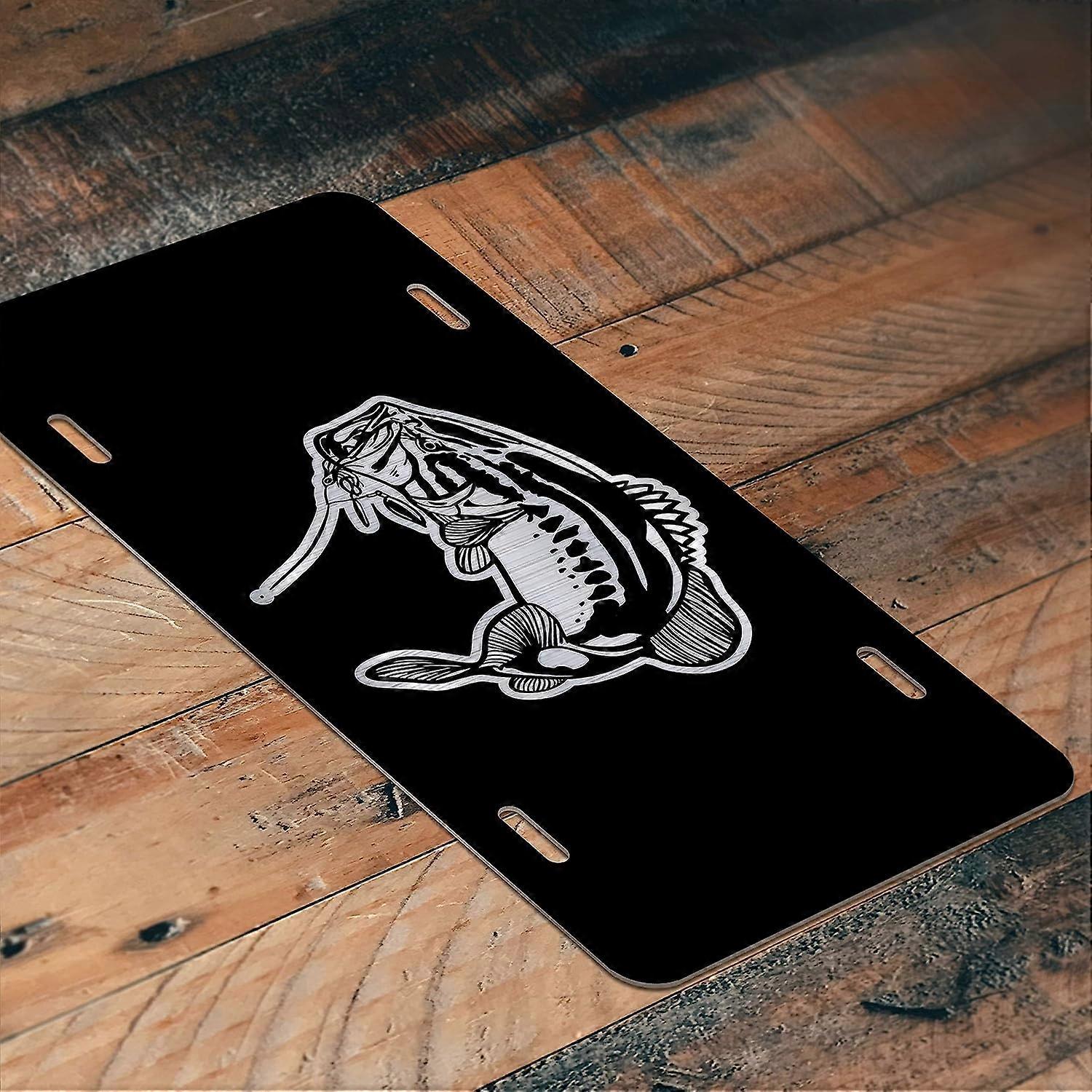 Placa de Licença de Alumínio Gravada para Pesca de Robalo | 6 polegadas por 12 polegadas | Carro Caminhão RV Trailer Wall Shop Man Cave | VLP755