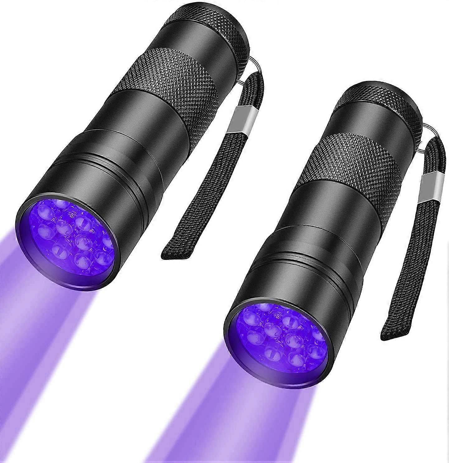 2pcs flashlights,12 LED handheld black light flashlight mini light flashlight detector
