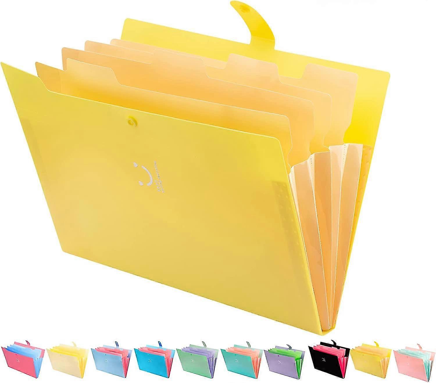Expanding File Folder, Cute Folder For Important Documents 5 Pocket Folder Organizer