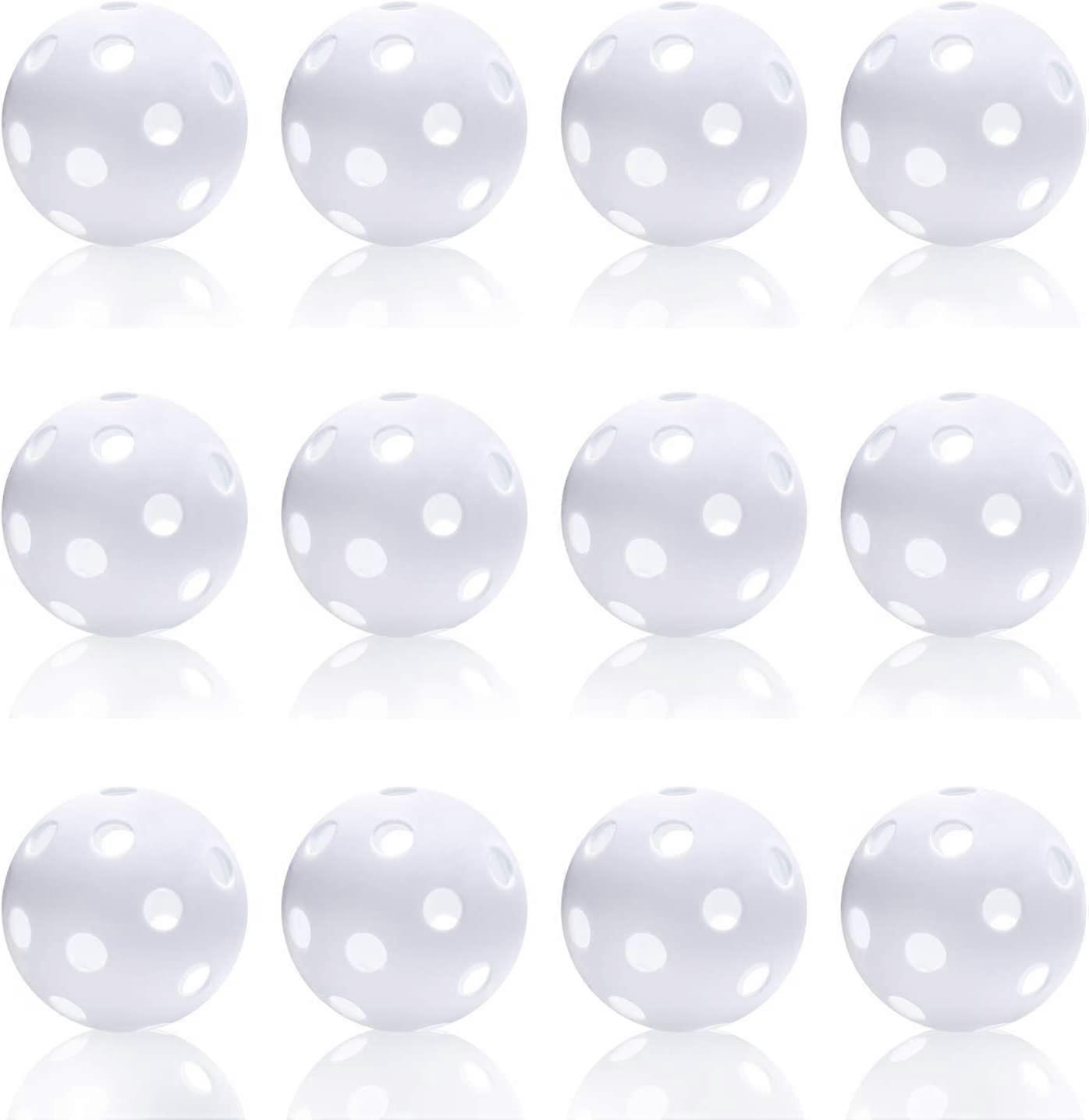 12 Pack Plastic Baseball Practice Baseballs for Hitting, Indoor Outdoor Lightweight Balls Baseb