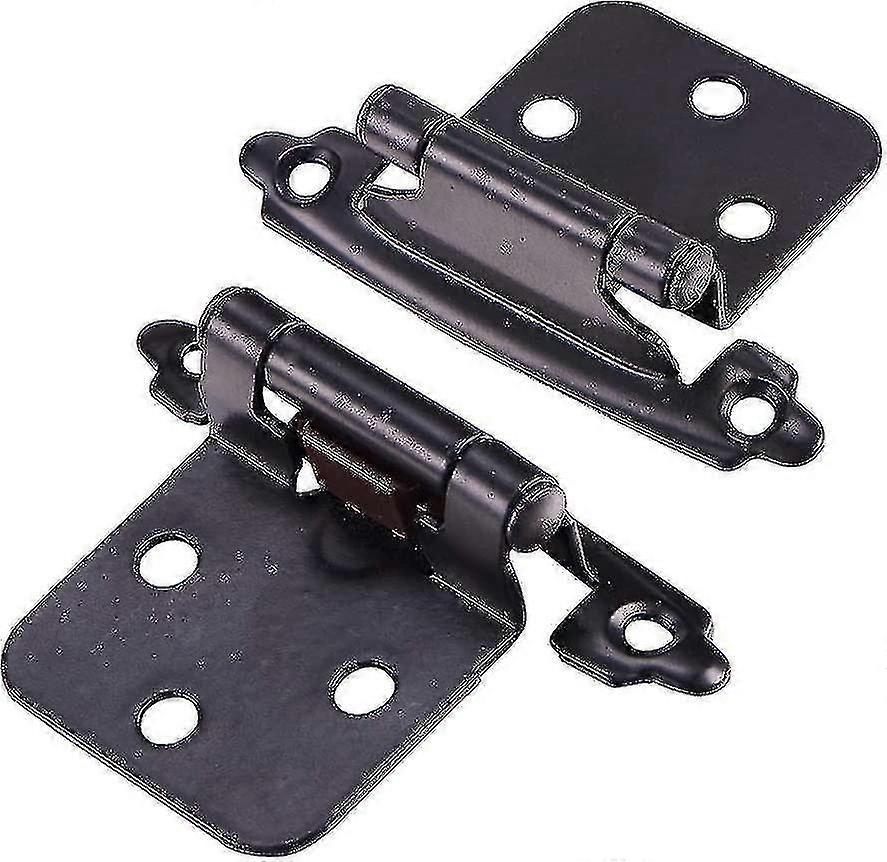 2024 1 Pair Cabinet Hinges with Screws - Self-Closing Decorative Front Mount in Black