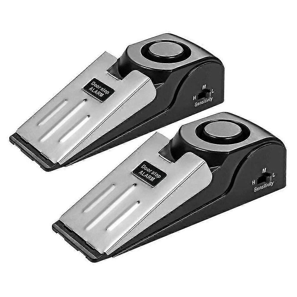 Pieces Door Stopper Alarm, Door Stopper With Non-slip Rubber And Alarm, Alarm Wedge For Door With 120db