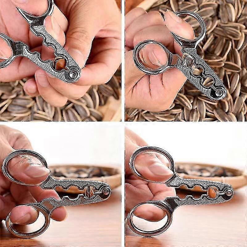 Melon Seed Plier Scissor Nut Cracker Stainless Steel Walnut Pine Sheller Opener