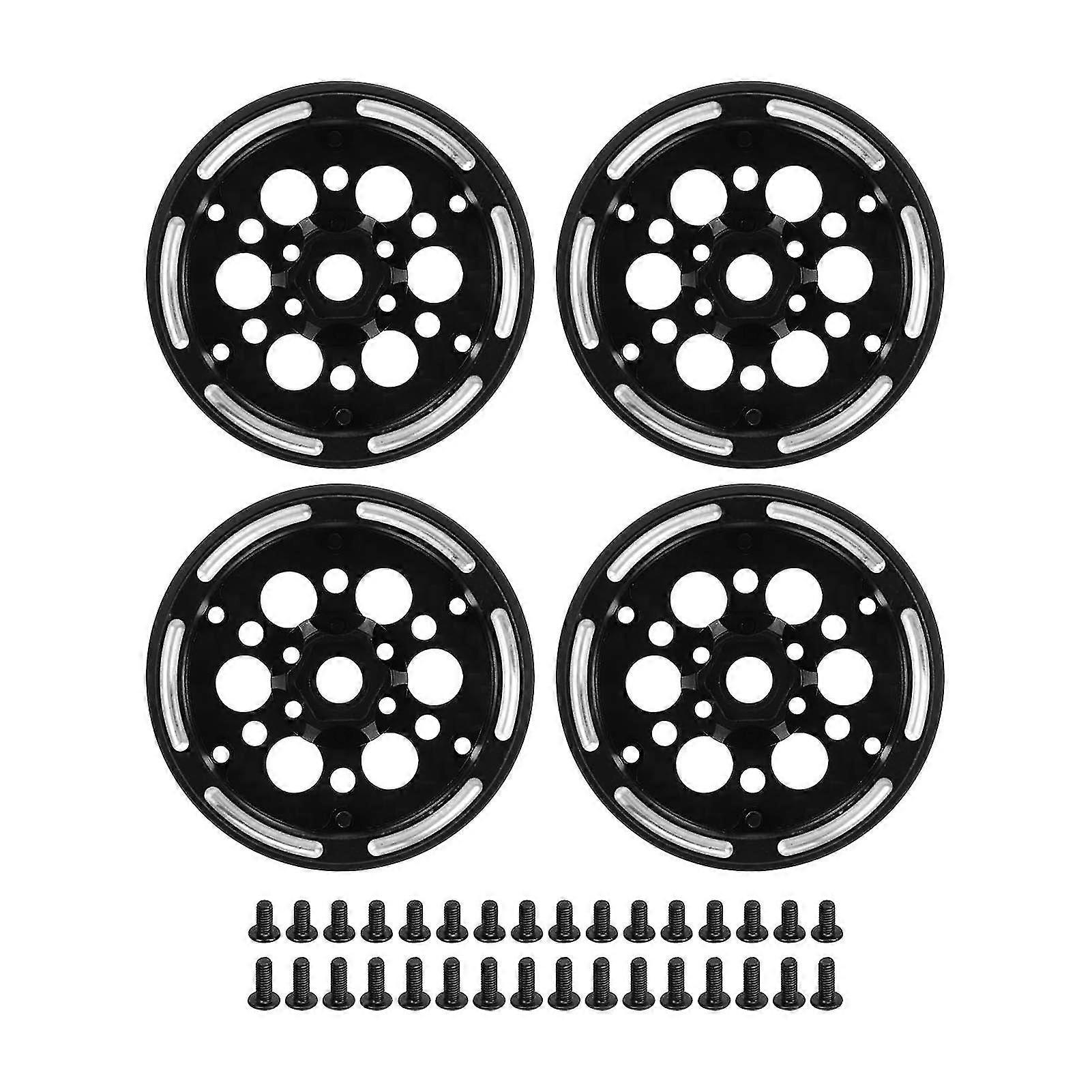 For 2024-4PCS 1.</p>9in Wheel Rims Carbon Fiber RC Beadlock Wheels Rims for Axial SCX10 1/10 RC Crawler for Gen8 for Gelande II for Finder 2 Round Hol