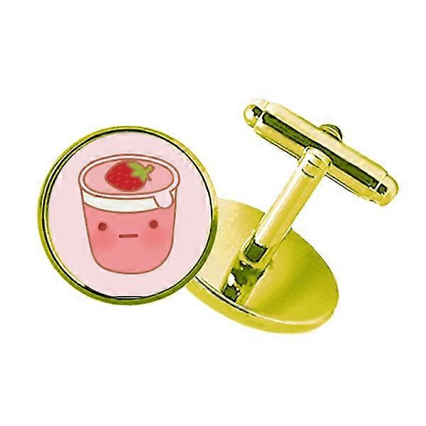 エクスプレッションストロベリーアイススタッズビジネスメタルカフリンクスゴールデン