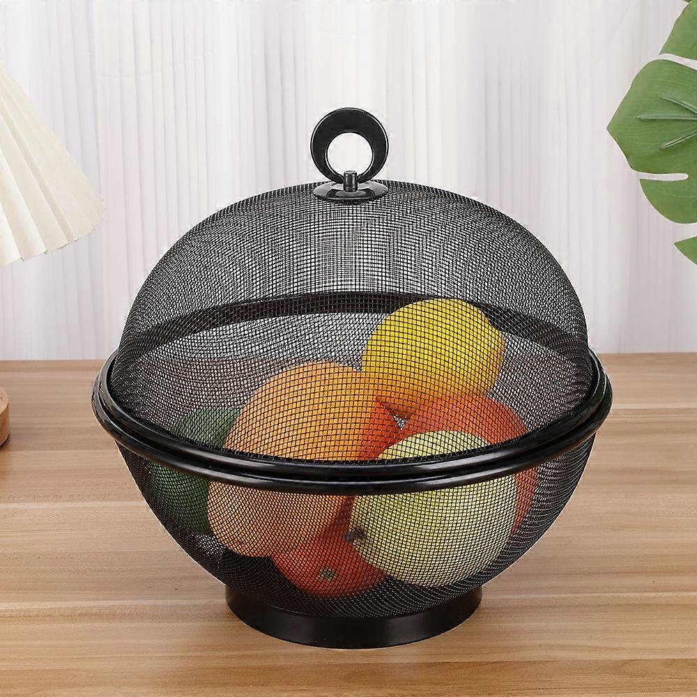 Black Fruit Basket with Lid - Keeps Fruit Fresh, Protects from Flies