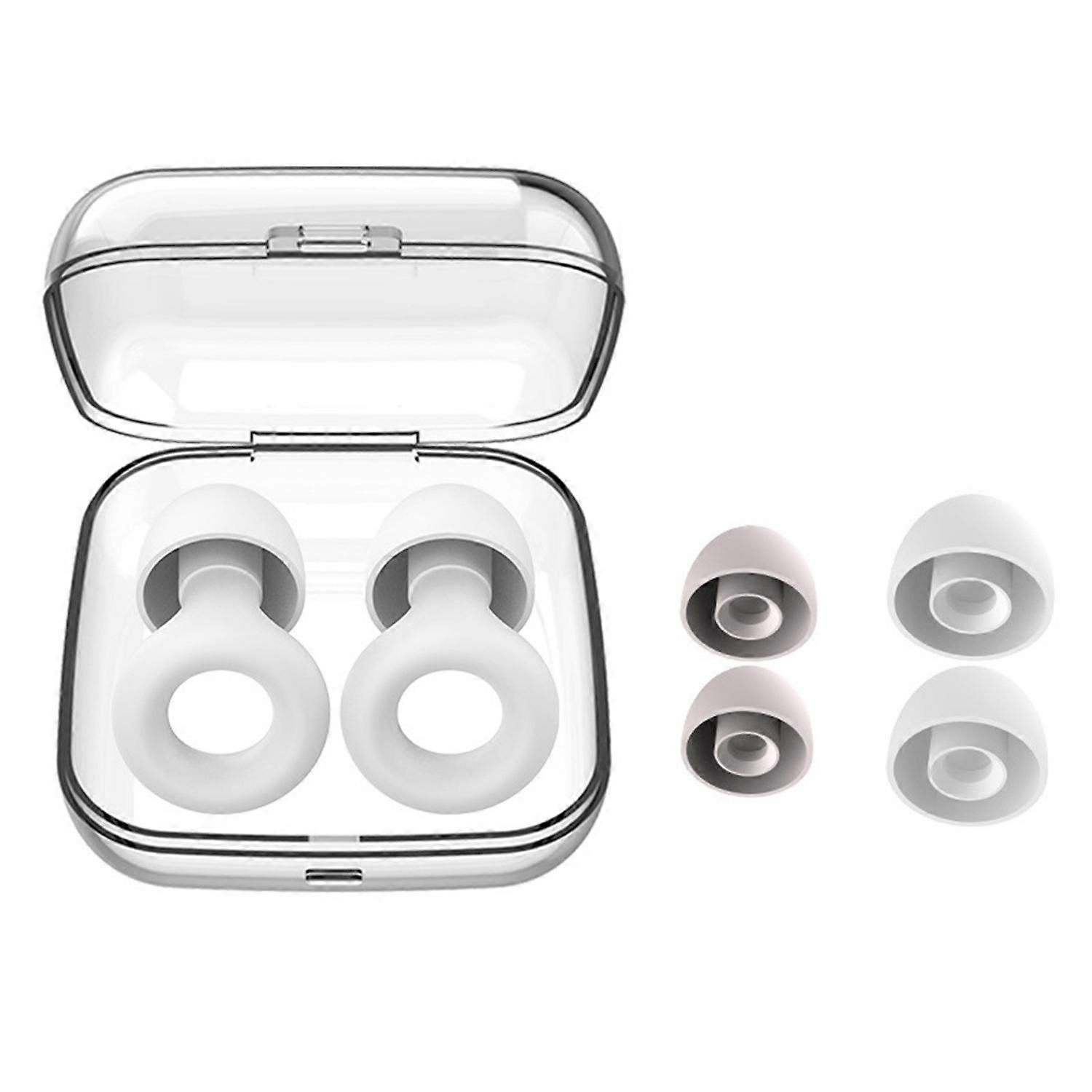 1 Pair Noise Canceling Ear Plugs with Ear Tips Soft Ergonomic Hearing Protection Swimming Study