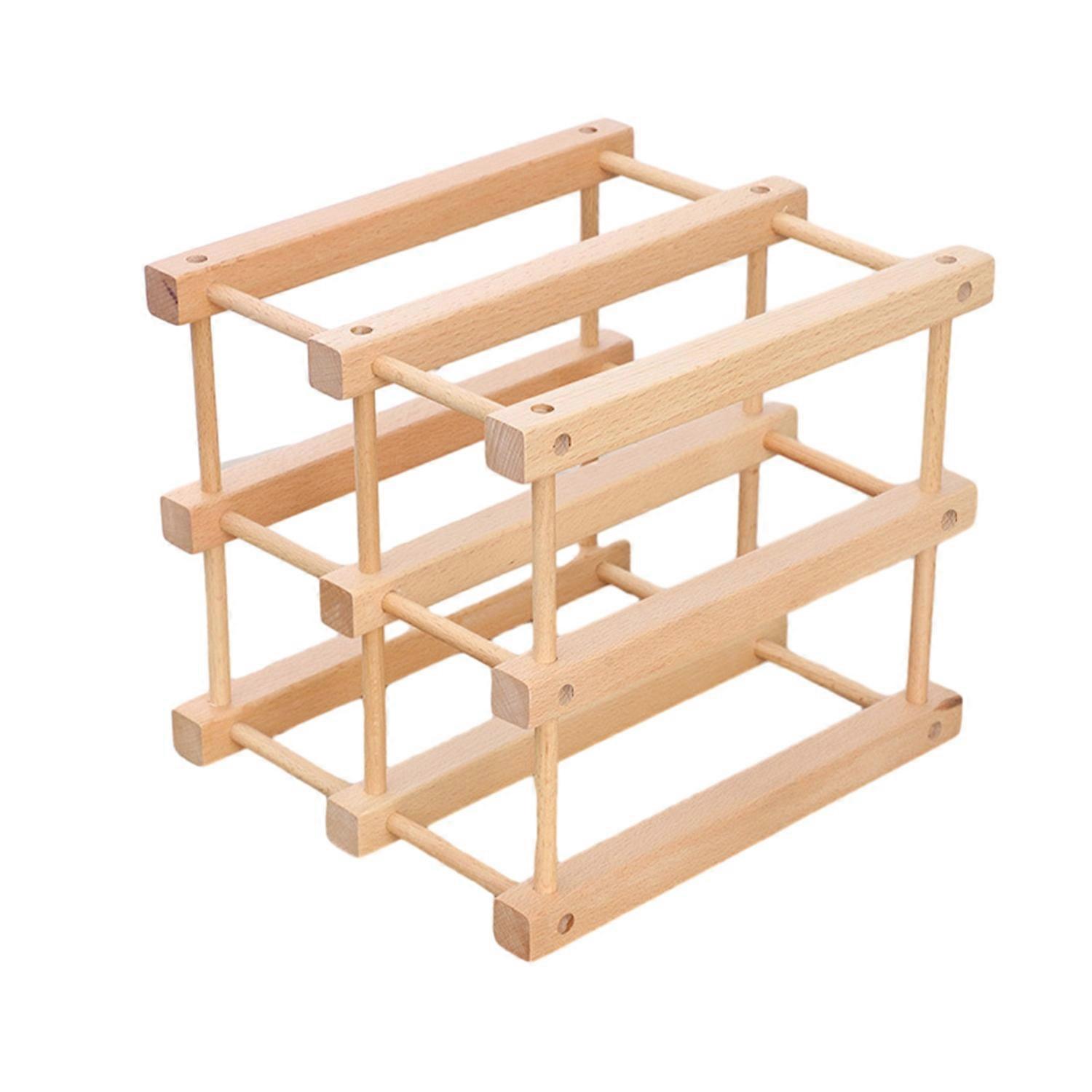 Wooden Wine Rack Stackable Modular Wine Storage Racks DIY Assembly Wine Bottle Holder Space Saving