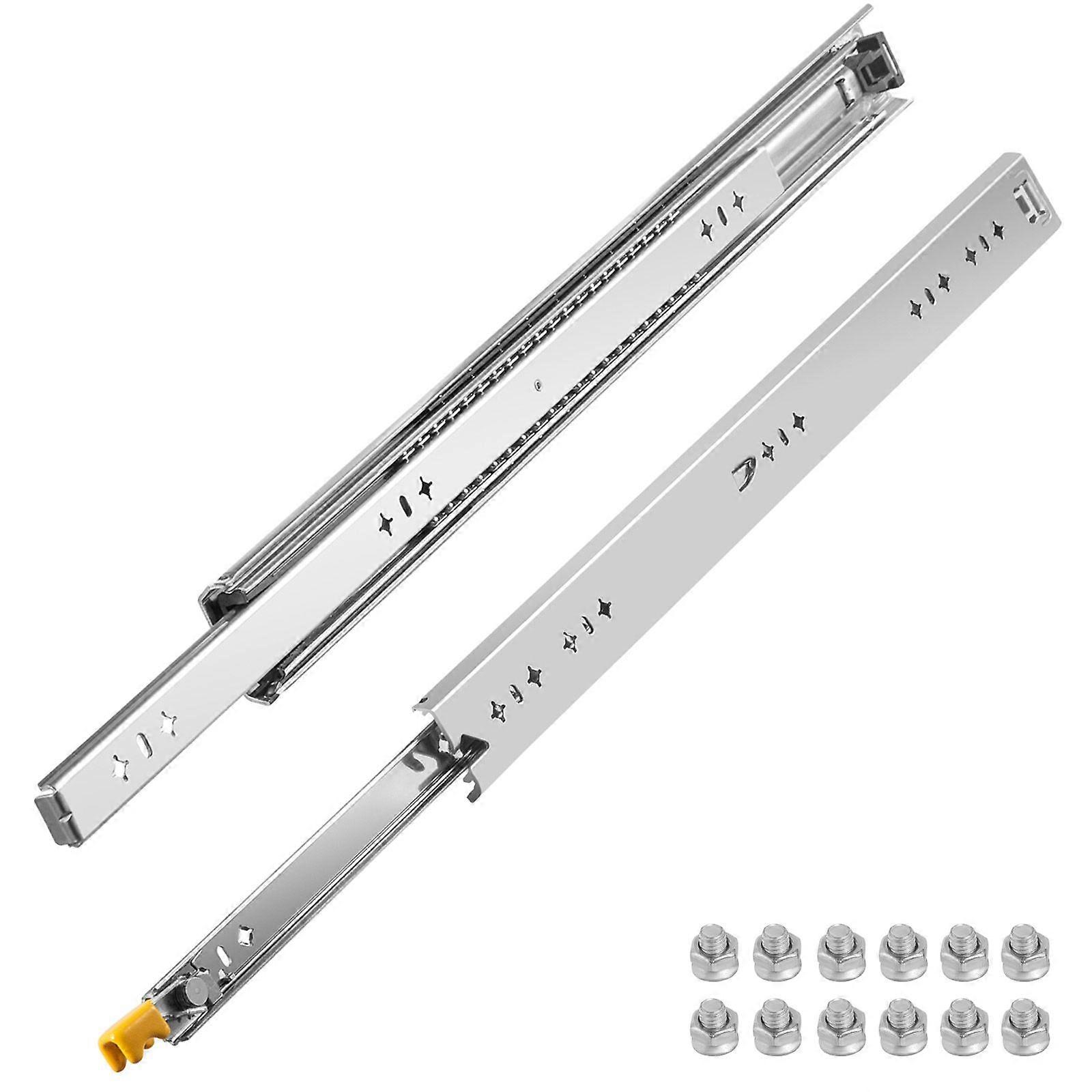 Heavy Duty Drawer Slides 2PCS Drawer Slides 24 \ " Låsbar Låda Slides 250LBS Kapacitet Tre sektioner Full Extension Drawer Slide