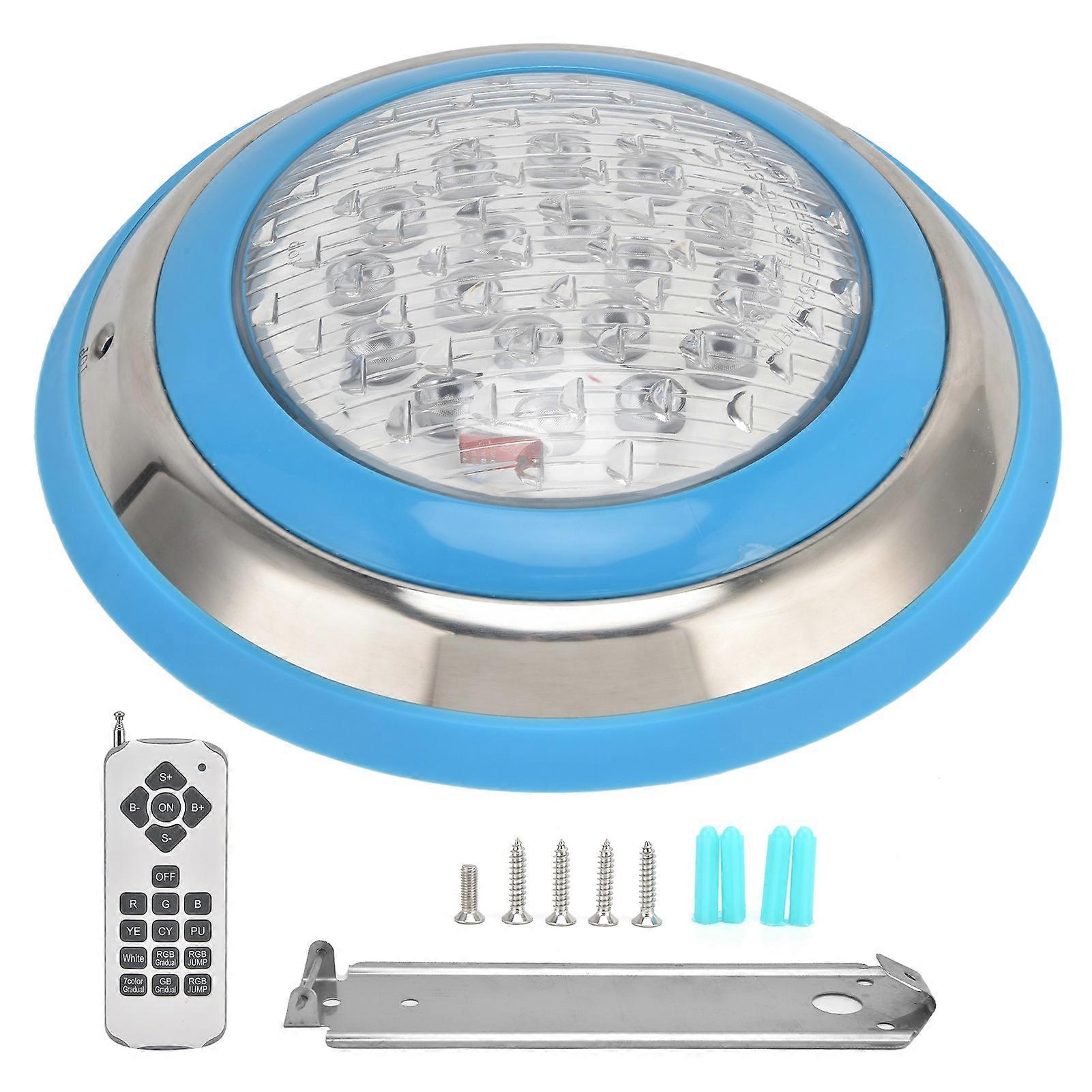 LED Simming Pool Light Underwater Light AC12V RGB HighPower 18Key Remote Control Submersible Light(18W-1800LM )