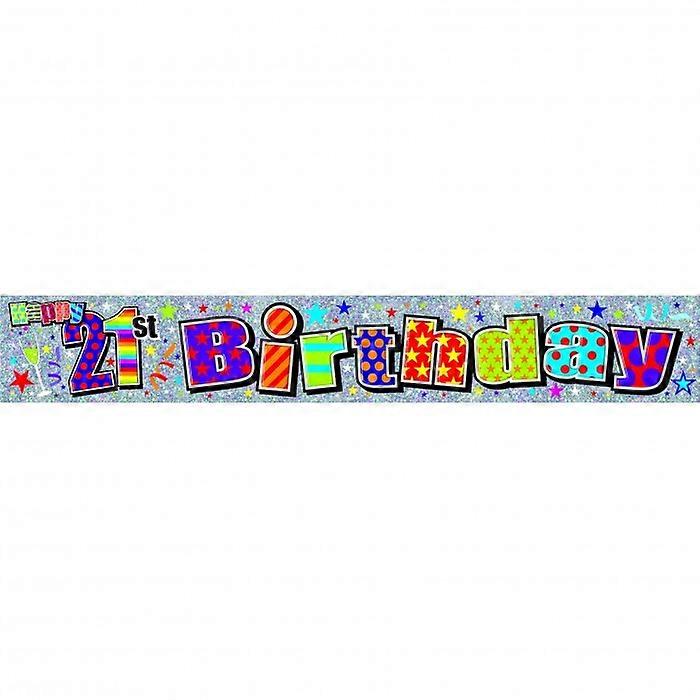 Simon Elvin Foil Holographic 21st Birthday Banner (Pack of 6)