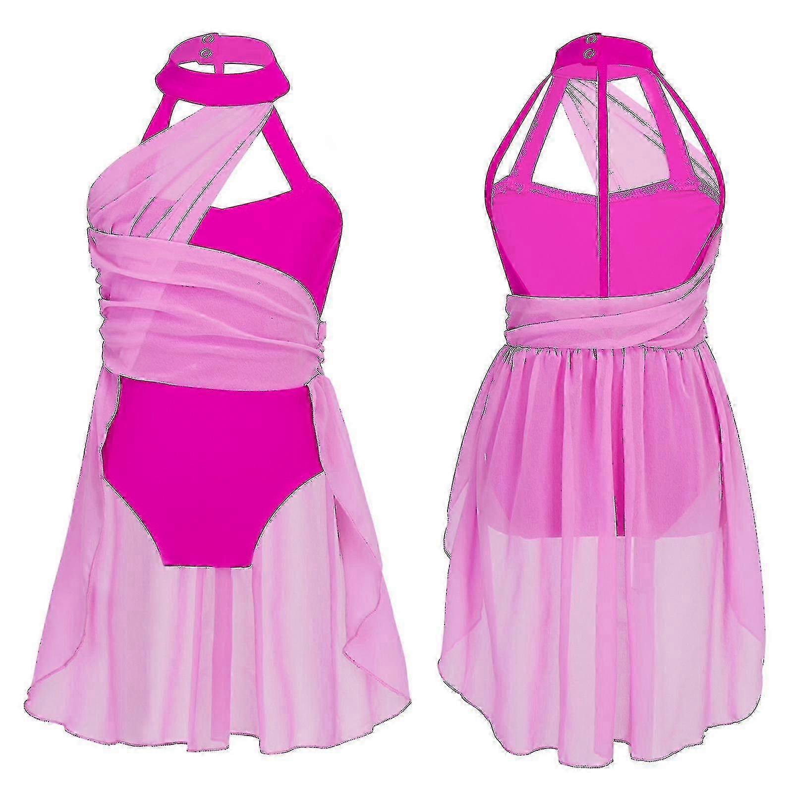 Girls Ballet Leotard Dancewear Kids Gymnastics Lyrical Contemporary Ballerina Clothing Performance Dress-in